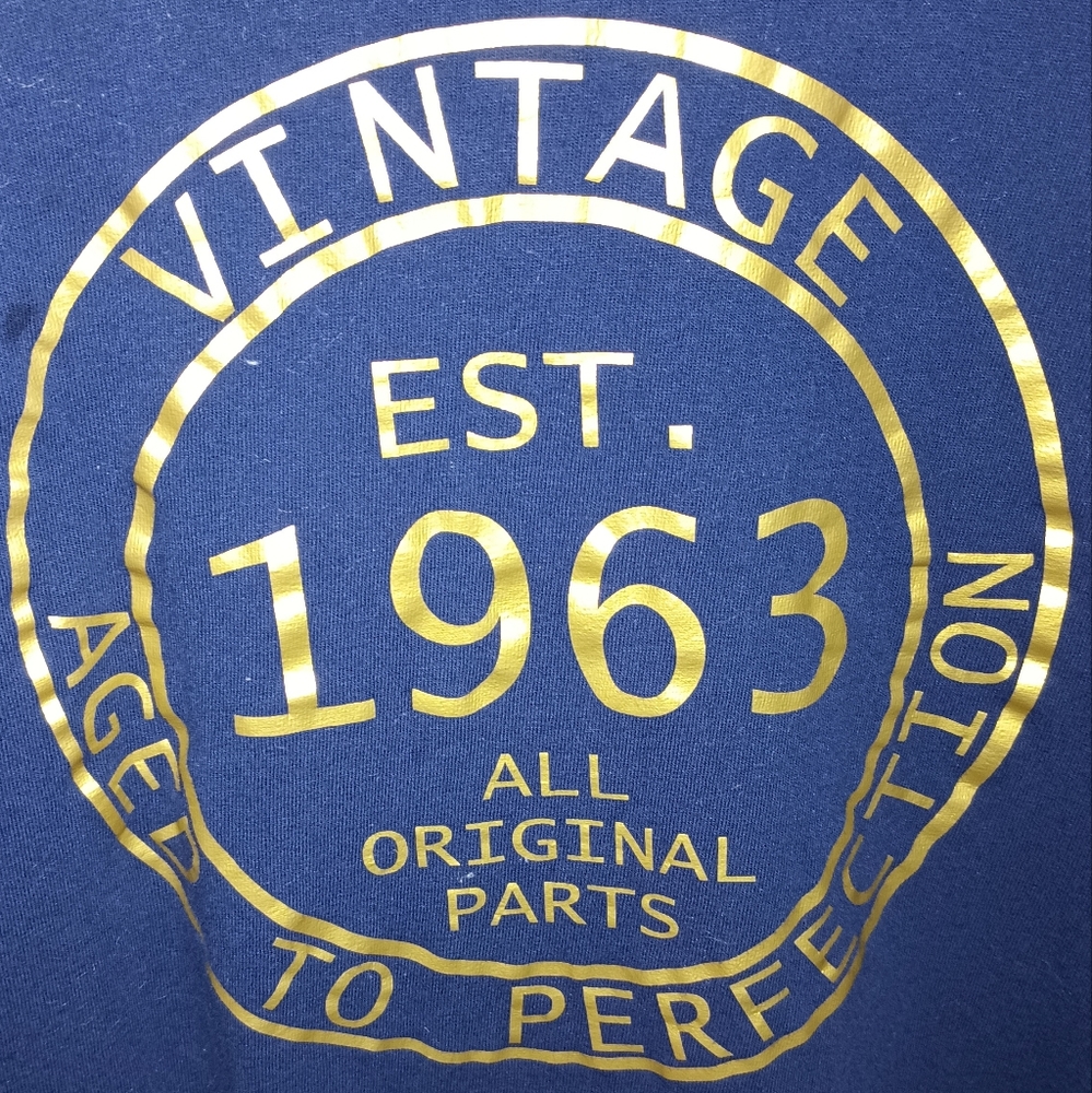 Vintage Aged To Perfection Gildan Mens Short Sleeve Blue Cotton T Shirt XL